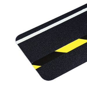 Anti-Slip Tape Standard Black (Black/Yellow Strip & Glow in the Dark Strip) 610 x 150 mm